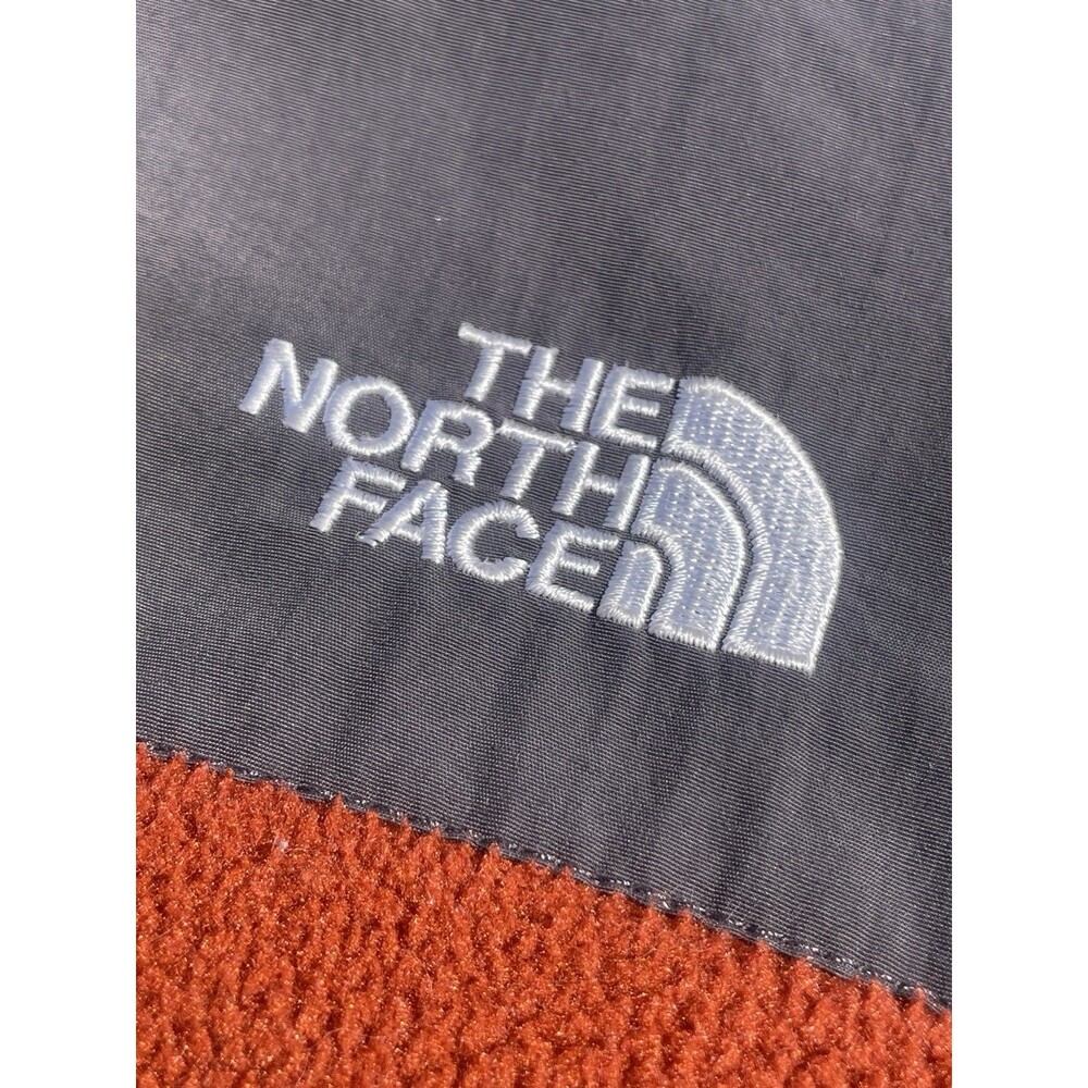Retro The North Face Denali Full Zip Heavy Fleece Jacket Orange Grey Men's Small - Picture 11 of 16